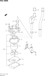 15002Z-110001 (2011) 150hp E01-Gen. Export 1 (DF150Z) DF150Z drawing WATER PUMP