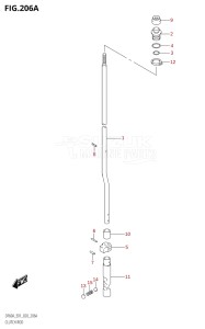 04004F-040001 (2020) 40hp E34-Italy (DF40AST) DF40A drawing CLUTCH ROD (DF40A:E01,DF40AST:E34,DF50A:E01)