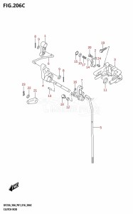 DF30A From 03003F-610001 (P01 P40)  2016 drawing CLUTCH ROD (DF25AT:P01)