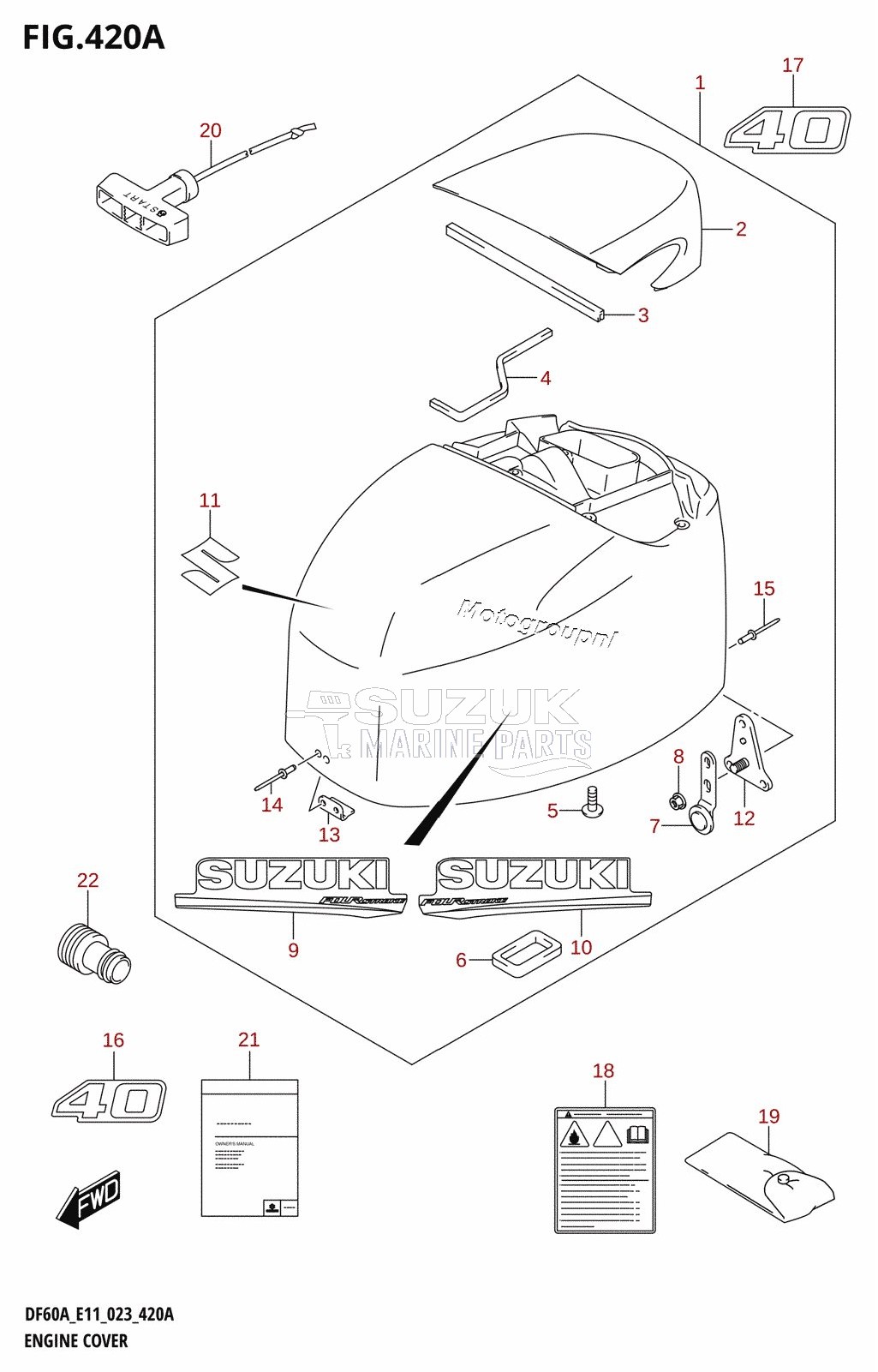 ENGINE COVER ((DF40A,DF40AQH,DF40ATH):E01:020)