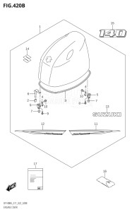 14004Z-140001 (2021) 140hp E11 E40-Gen. Export 1-and 2 (DF140BZG) DF140BZG drawing ENGINE COVER (DF140BG,DF140BZG)