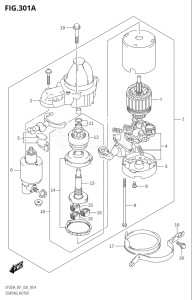 15003Z-040001 (2020) 150hp E01 E40-Gen. Export 1 - Costa Rica (DF150AZ) DF150AZ drawing STARTING MOTOR