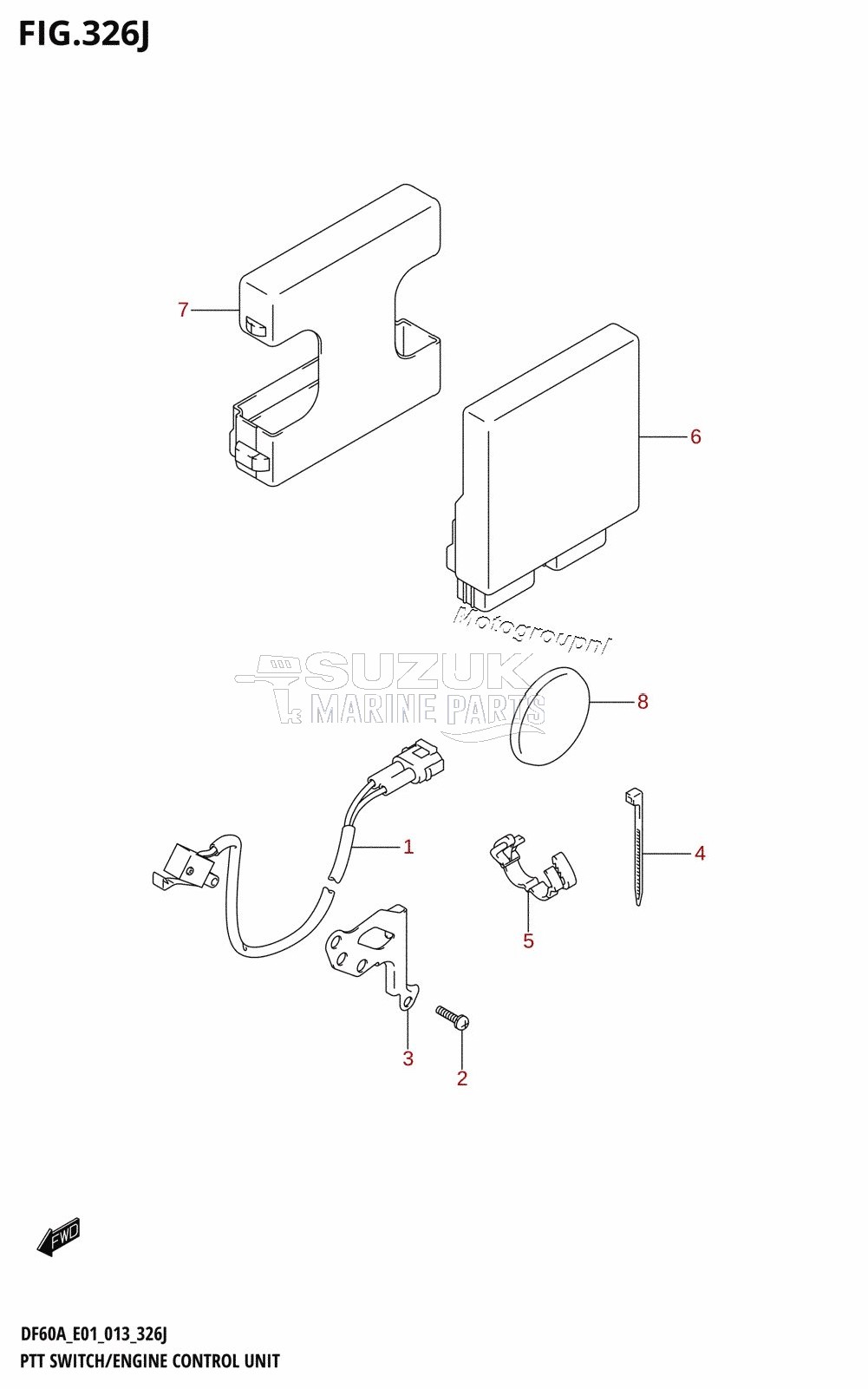 PTT SWITCH /​ ENGINE CONTROL UNIT (DF60AQH:E01)