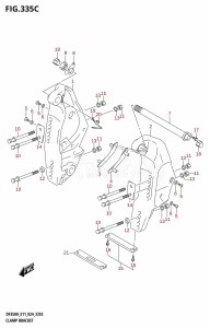 DF350A From 35001F-440001 (E11)  2024 drawing CLAMP BRACKET (DF350AMD,DF300BMD)