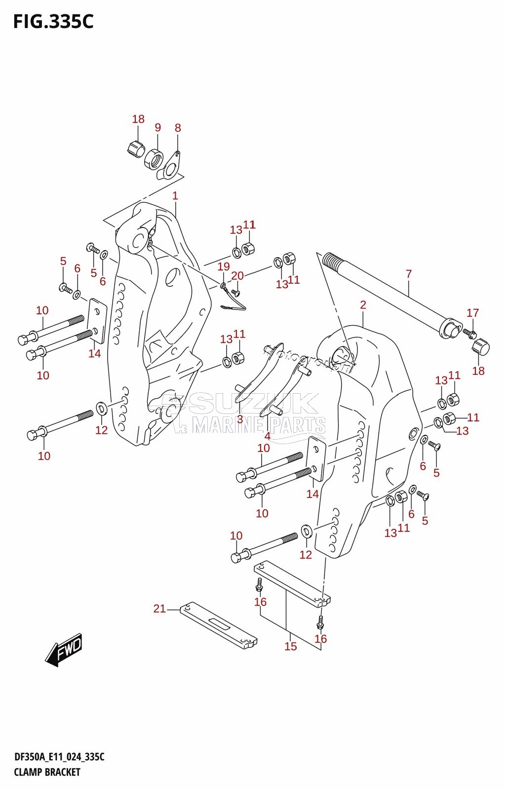 CLAMP BRACKET (DF350AMD,DF300BMD)