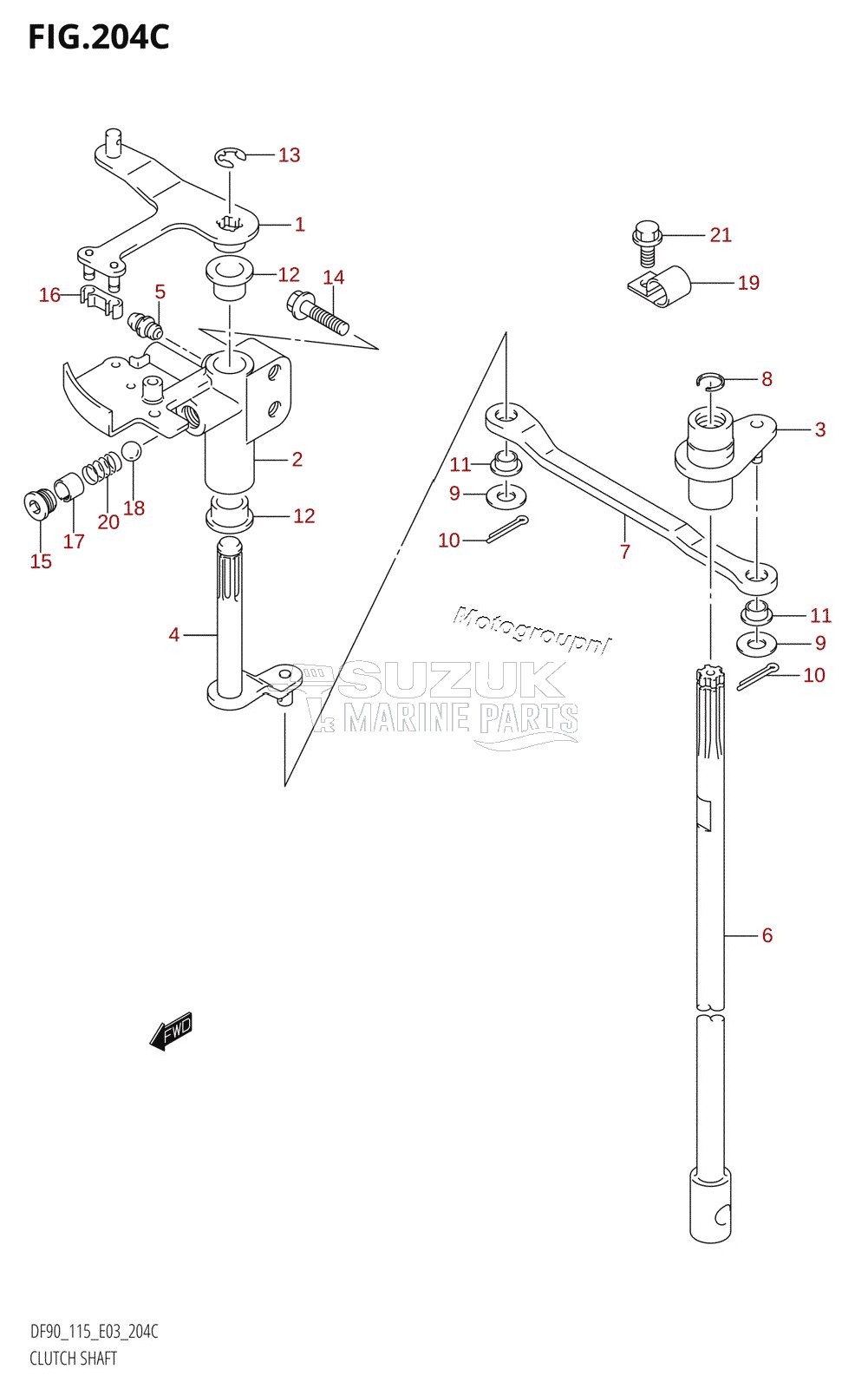 CLUTCH SHAFT (K6,K7,K8,K9,K10,011)