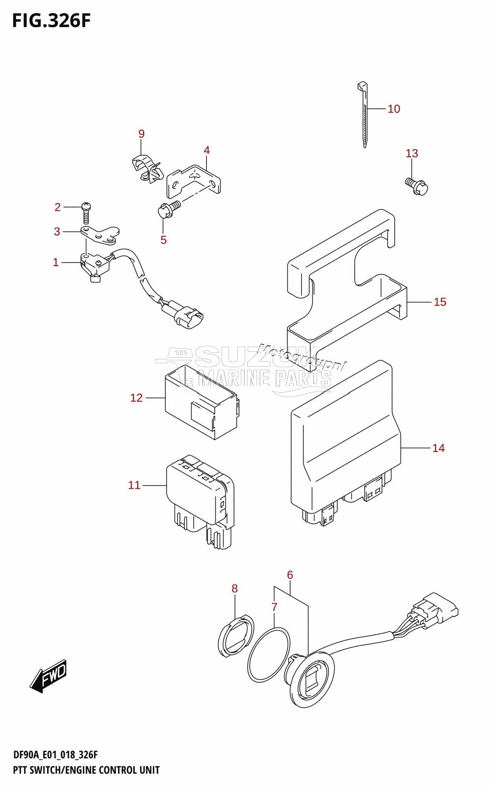 PTT SWITCH /​ ENGINE CONTROL UNIT (DF90A:E40,DF90ATH:E40)