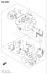 11505F-140001 (2021) 115hp E11 E40-Gen. Export 1-and 2 (DF115BG) DF115BG drawing OPT:FLUSH MOUNT REMOCON (022)