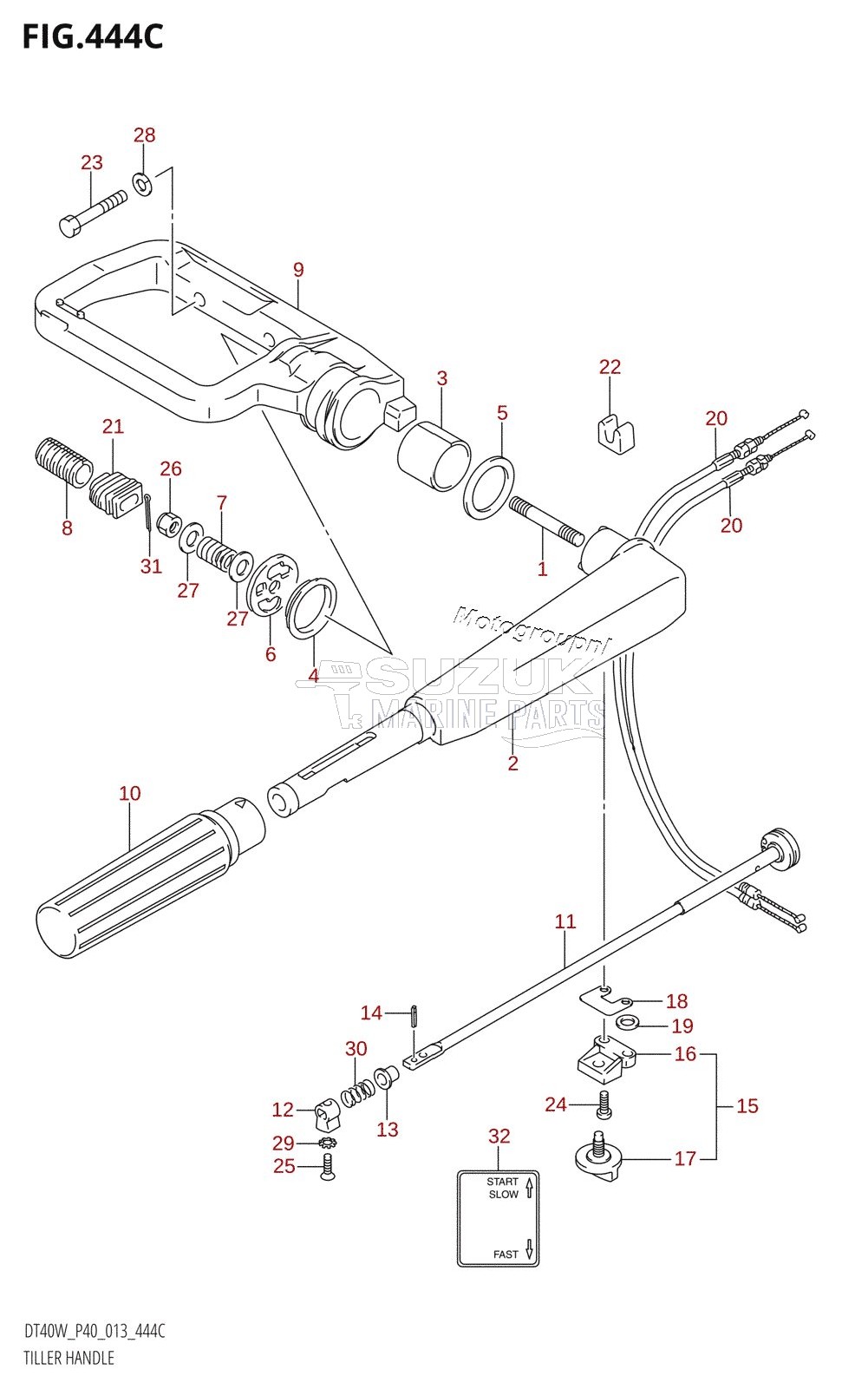 TILLER HANDLE (DT40WK:P40)