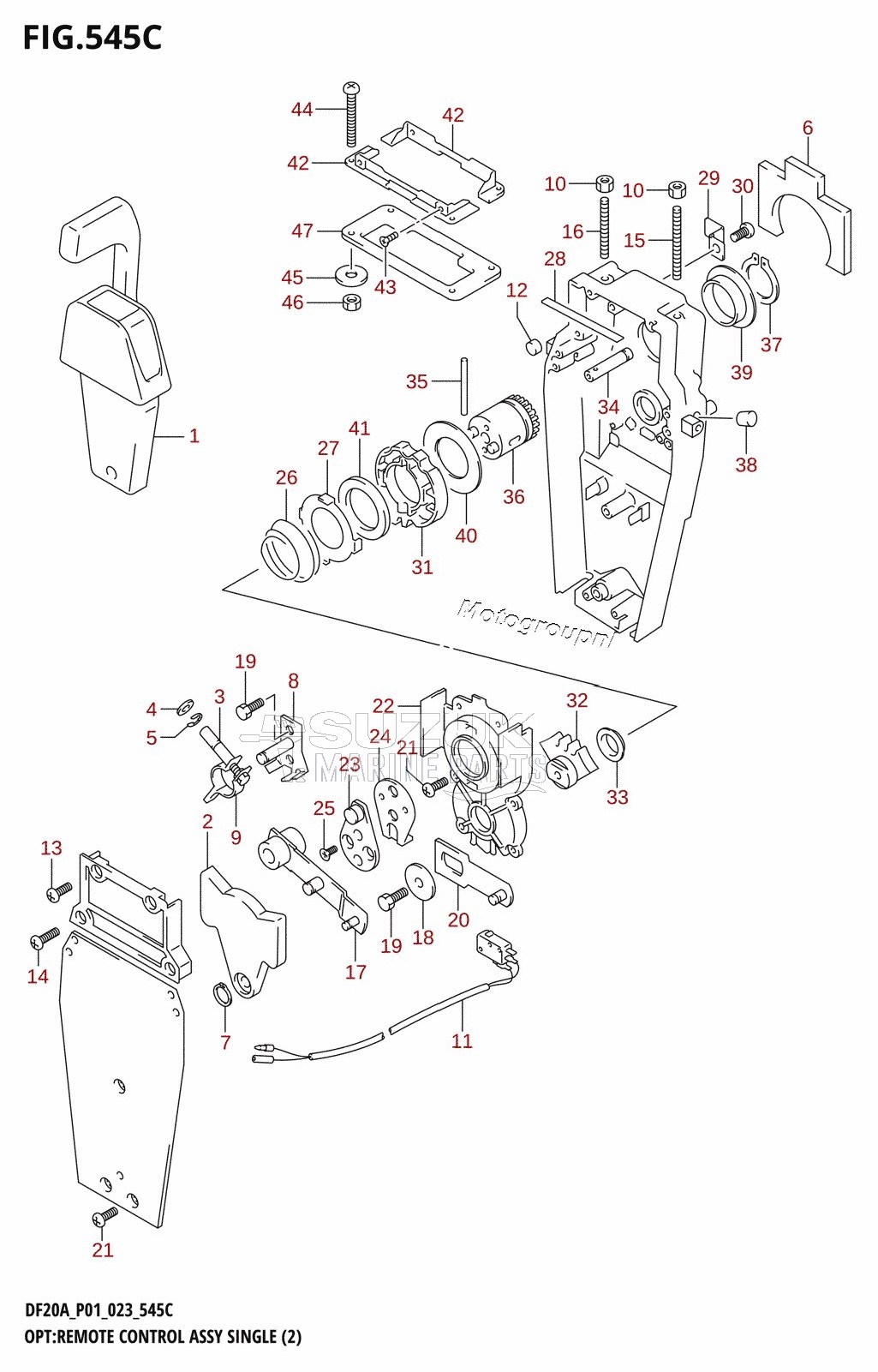 OPT:REMOTE CONTROL ASSY SINGLE (2) (DF20AR,DF20AT)