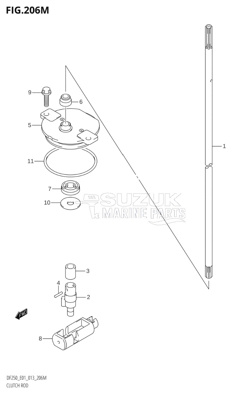 CLUTCH ROD (DF250Z:E40)