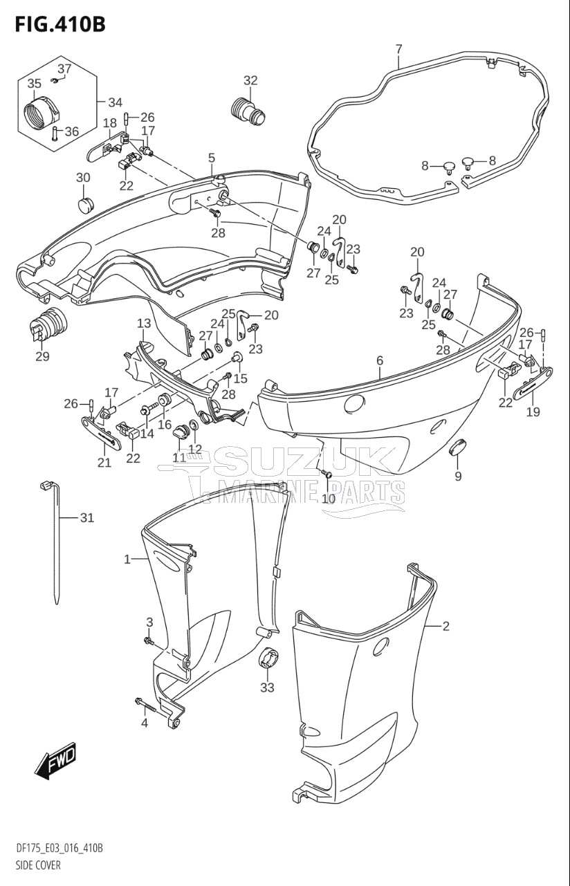 SIDE COVER (DF150TG:E03)