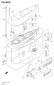 DF225T From 22503F-210001 (E03)  2012 drawing GEAR CASE (DF225Z:E03)