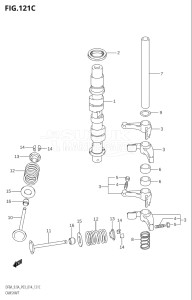 00801F-410001 (2014) 8hp P03-U.S.A (DF8A) DF8A drawing CAMSHAFT (DF9.9A:P03)