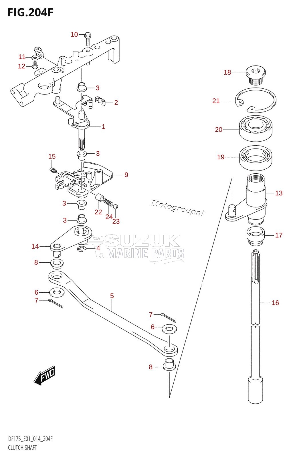 CLUTCH SHAFT (DF150Z:E40)