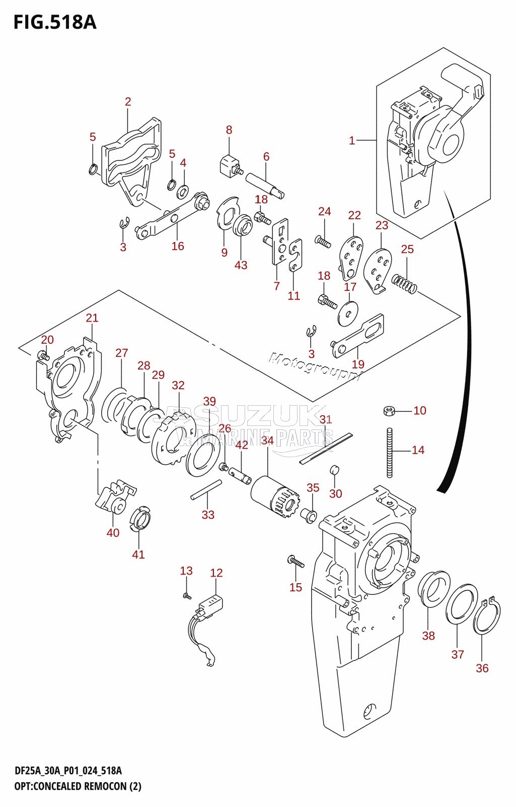 OPT:CONCEALED REMOCON (2) (DF25AT,DF30ATH,DF30AR,DF30AT)