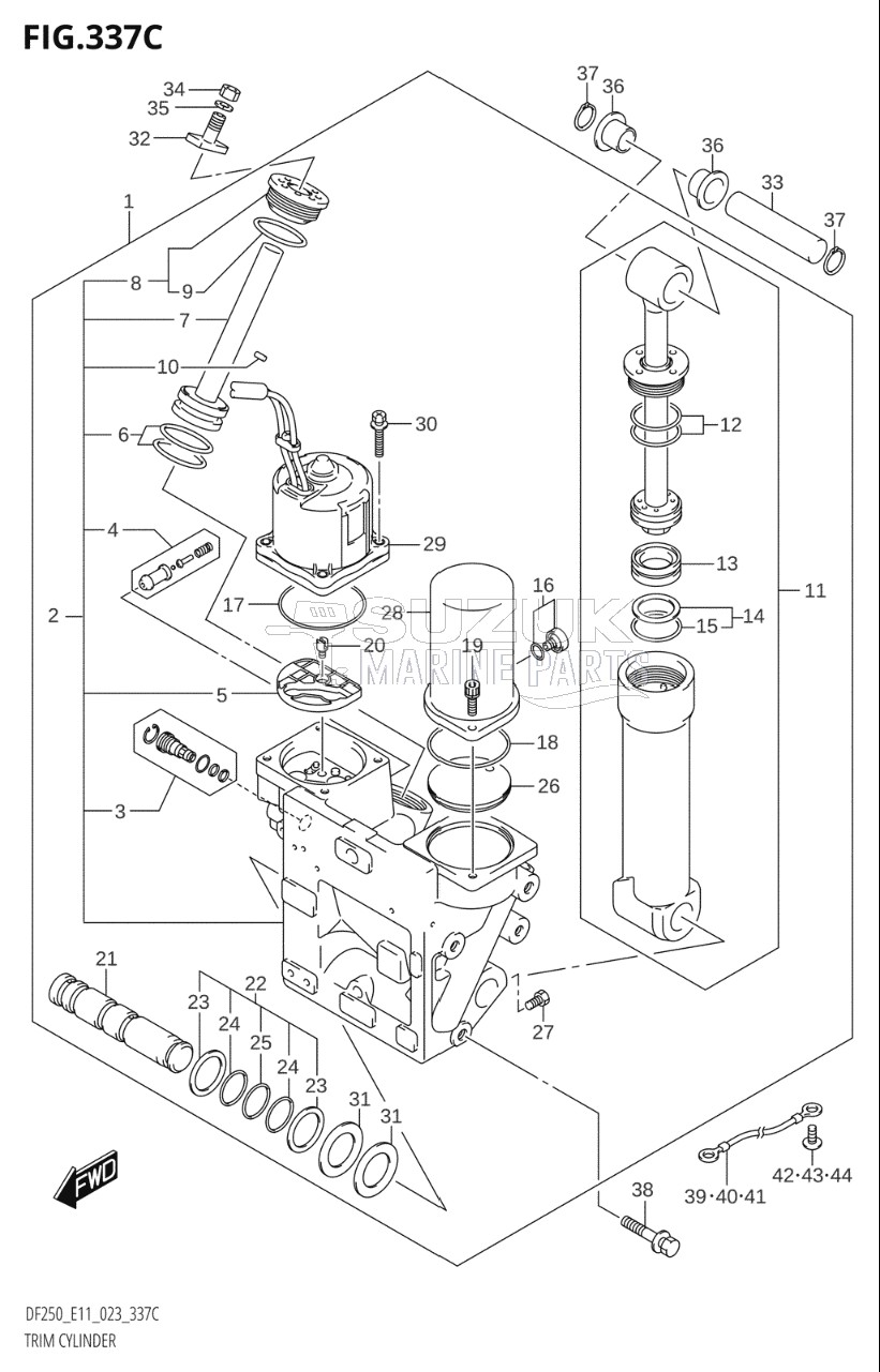 TRIM CYLINDER (X-TRANSOM,XX-TRANSOM)