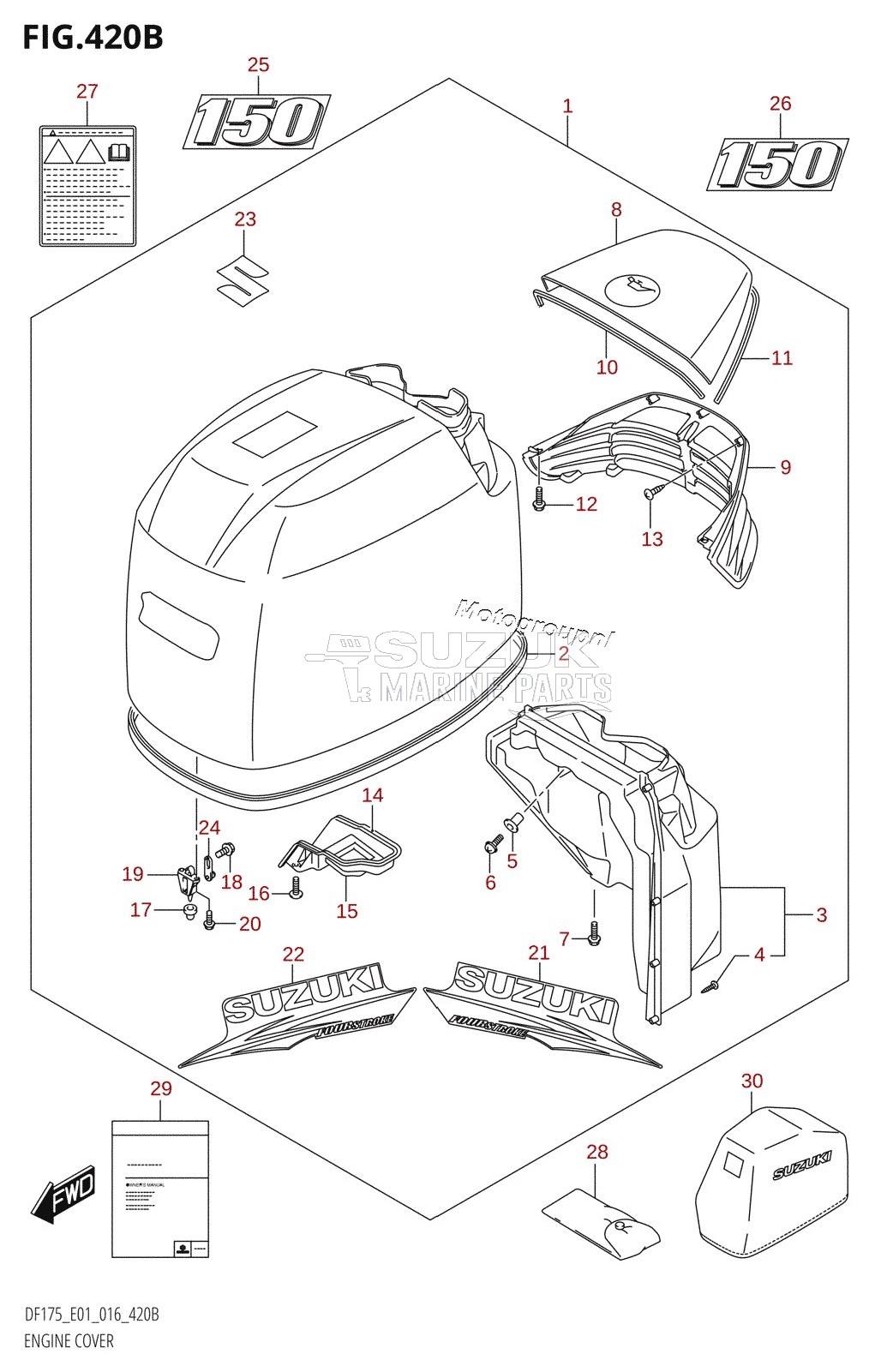 ENGINE COVER (DF150T:E01,DF150Z:E01)