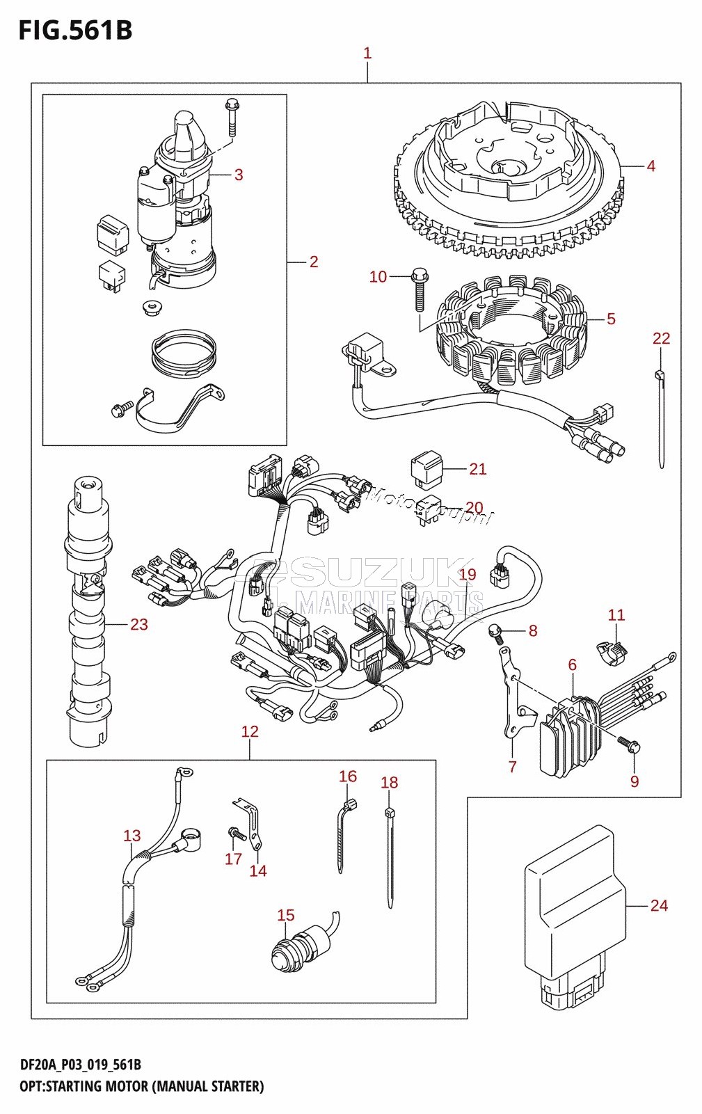 OPT:STARTING MOTOR (MANUAL STARTER) (M-STARTER:DF15A)