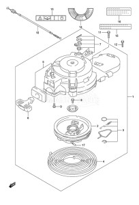 Outboard DF 9.9 drawing Recoil Starter