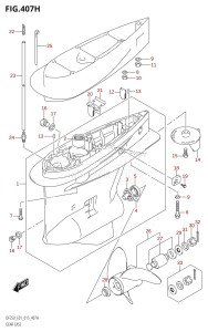 DF250Z From 25003Z-510001 (E01 E40)  2015 drawing GEAR CASE (DF225Z:E40)