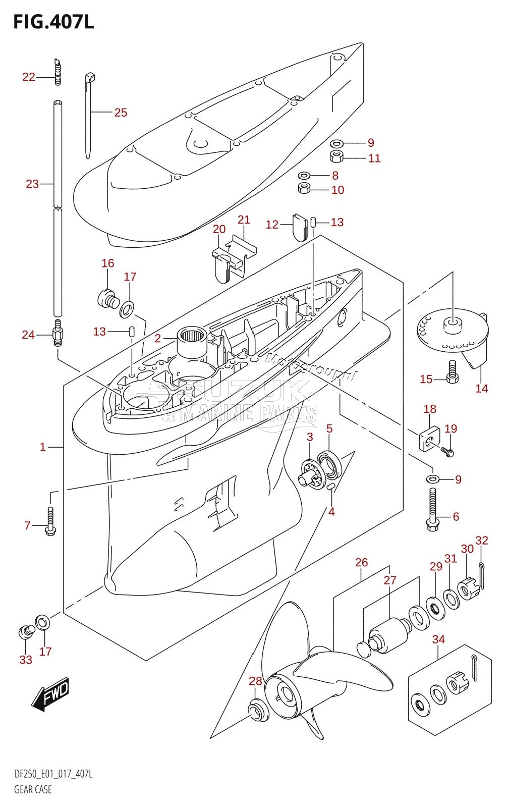 GEAR CASE (DF250Z:E01)