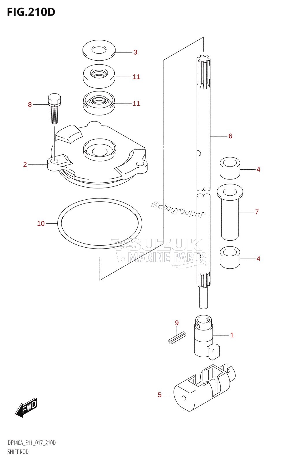 SHIFT ROD (DF115AZ:E11)