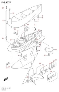 DF250Z From 25003Z-510001 (E40)  2015 drawing GEAR CASE (DF225T:E40)