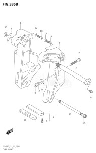 14004Z-240001 (2022) 140hp E11 E40-Gen. Export 1-and 2 (DF140BZG) DF140BZG drawing CLAMP BRACKET (DF140BG,DF140BZG)