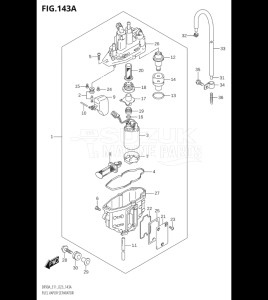 09003F-140001 (2021) 90hp E11 E40-Gen. Export 1-and 2 (DF90ATH    DF90AWQH  DF90AWQH   DF90AWQH    DF90AWQH) DF90A drawing FUEL VAPOR SEPARATOR (E01,E03,E11)