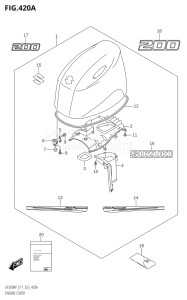 15003P-140001 (2021) 150hp E11-Gen. Export 2 (DF150AP   DF150AP    DF150AP) DF150AP drawing ENGINE COVER (DF200AP:020)