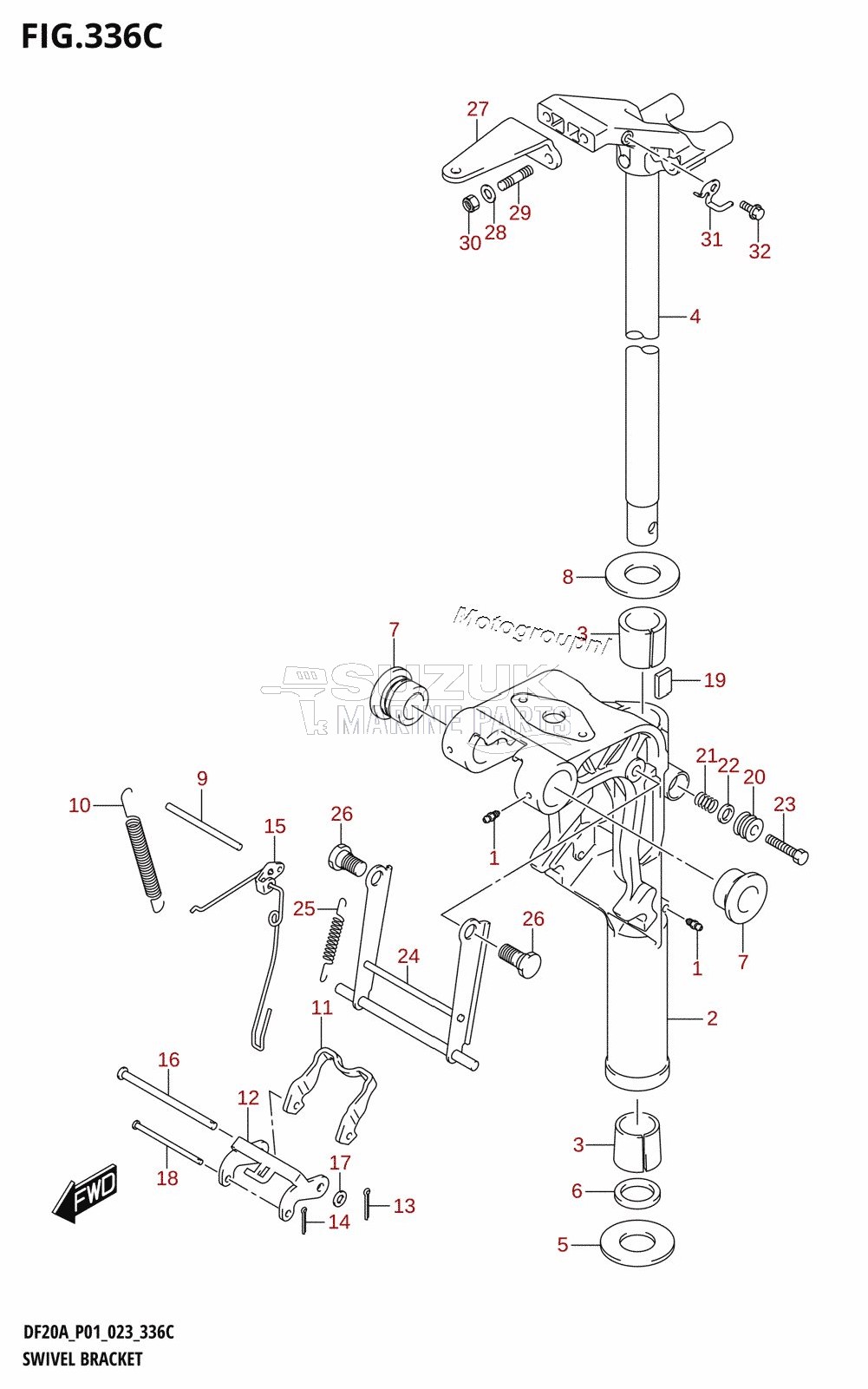 SWIVEL BRACKET (DF9.9BR,DF15AR,DF20AR)