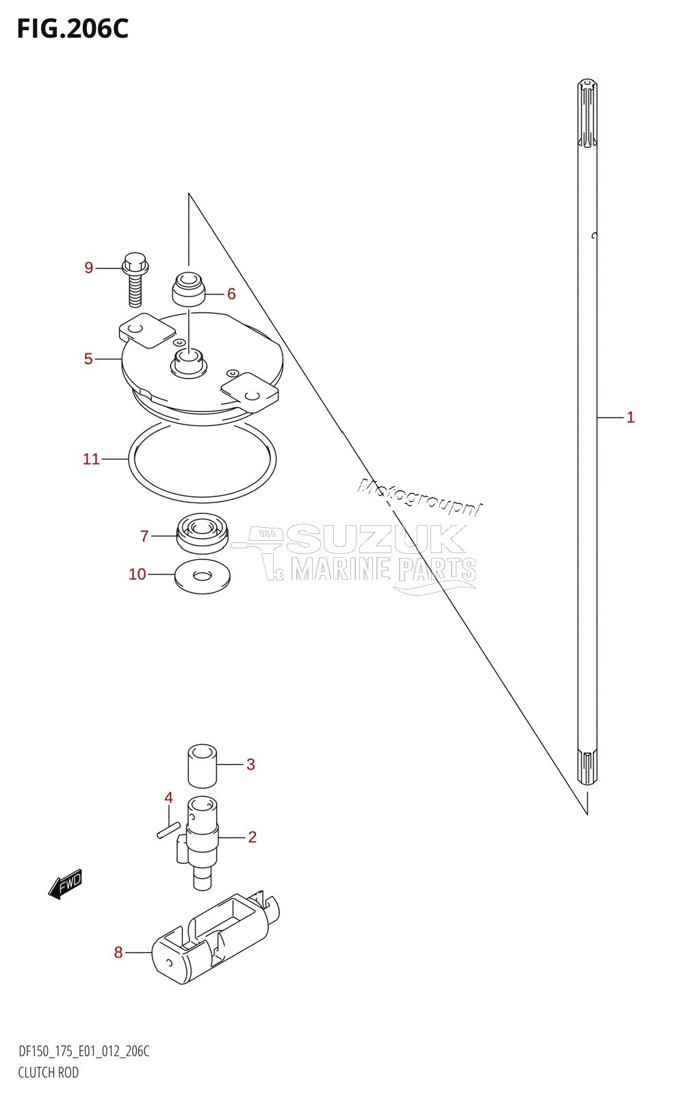 CLUTCH ROD (DF150Z:E01)