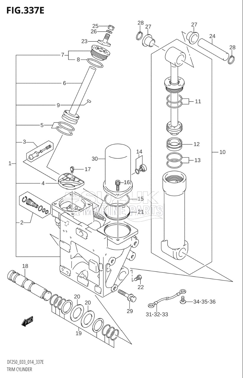 TRIM CYLINDER (DF250T:E03)