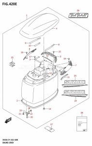 DF200Z From 20002Z-340001 (E01 E40)  2023 drawing ENGINE COVER ((DF225T,DF225Z):021)