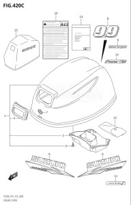 01504F-510001 (2005) 15hp P01-Gen. Export 1 (DF15A  DF15AR  DF15ATH) DF15A drawing ENGINE COVER (DF9.9BT:P01)