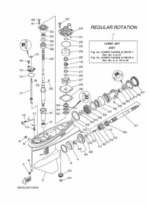 F115AETX drawing PROPELLER-HOUSING-AND-TRANSMISSION-1