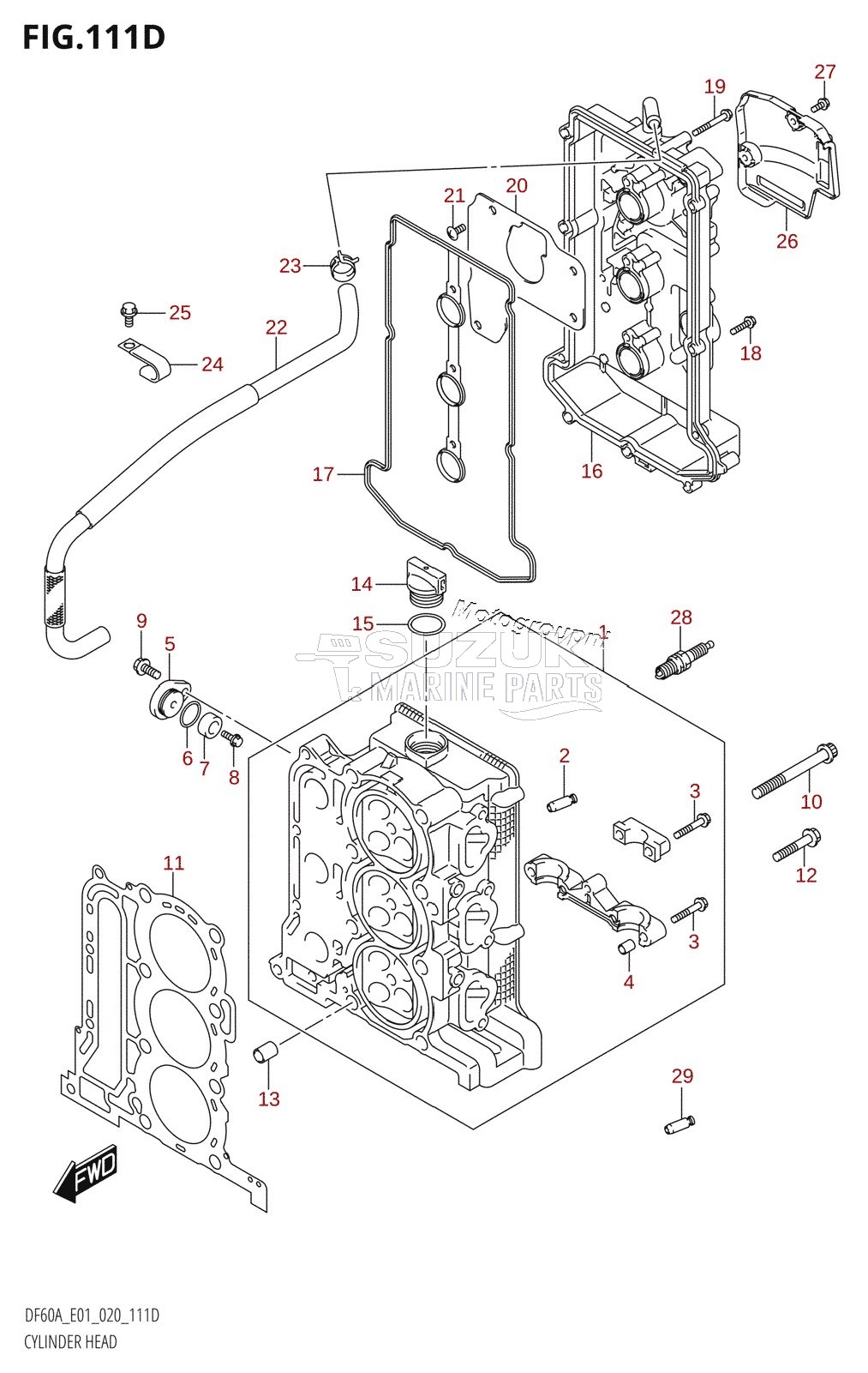 CYLINDER HEAD (DF60AVT,DF60AVTH,DF40ASVT)