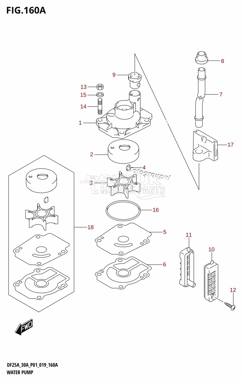 WATER PUMP (DF25A,DF25AR,DF25AT,DF25ATH,DF30AR,DF30AT,DF30ATH)