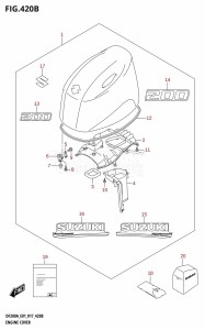 DF200A From 20003F-710001 (E01 E40)  2017 drawing ENGINE COVER (DF200AT:E01)