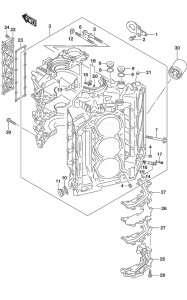 Outboard DF 250 drawing Cylinder Block SS Model