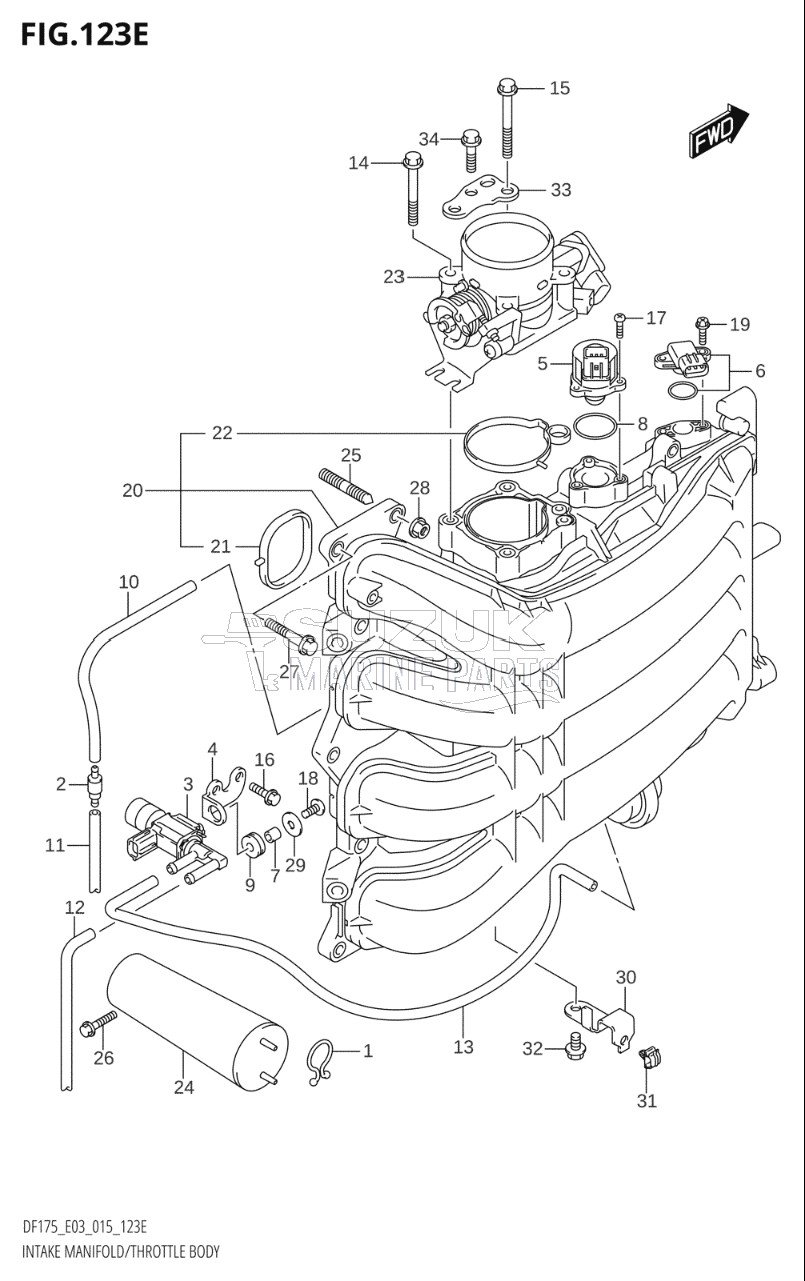 INTAKE MANIFOLD / THROTTLE BODY (DF175T:E03)