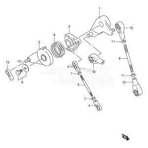 DT200 From 20002-751001 ()  1997 drawing THROTTLE LINK (DT200G,COUNTER ROTATION)