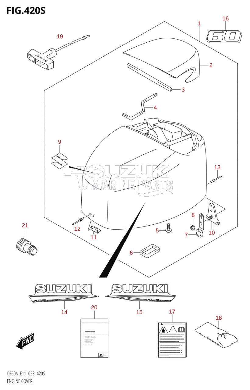 ENGINE COVER ((DF60A,DF60AQH,DF60ATH,DF60AVTH):E40:(021,022,023))