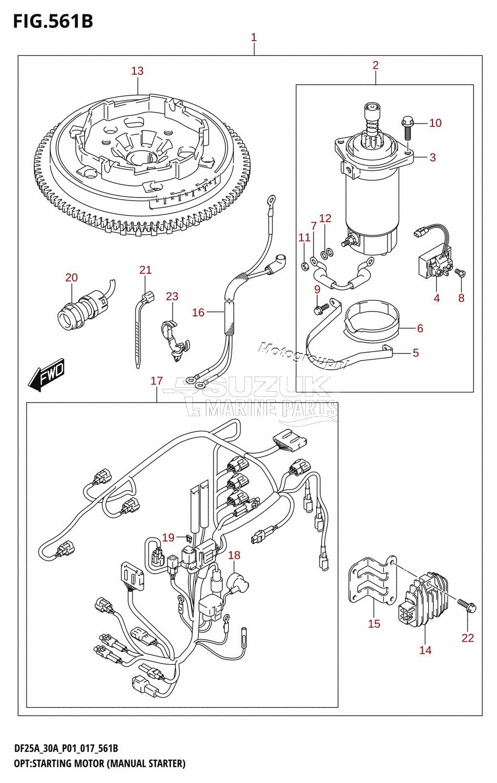 OPT:STARTING MOTOR (MANUAL STARTER) (DF30A:P40:M-STARTER)