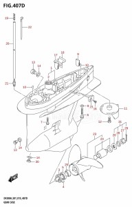 DF200A From 20003F-510001 (E01 E40)  2015 drawing GEAR CASE (DF200AZ:E40)