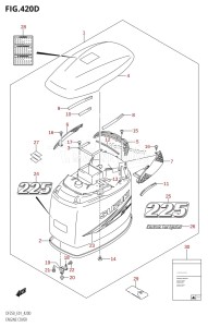 DF225T From 22501F-980001 (E01 E40)  2009 drawing ENGINE COVER ((DF225T,DF225WT,DF225Z,DF225WZ):(K10,011))