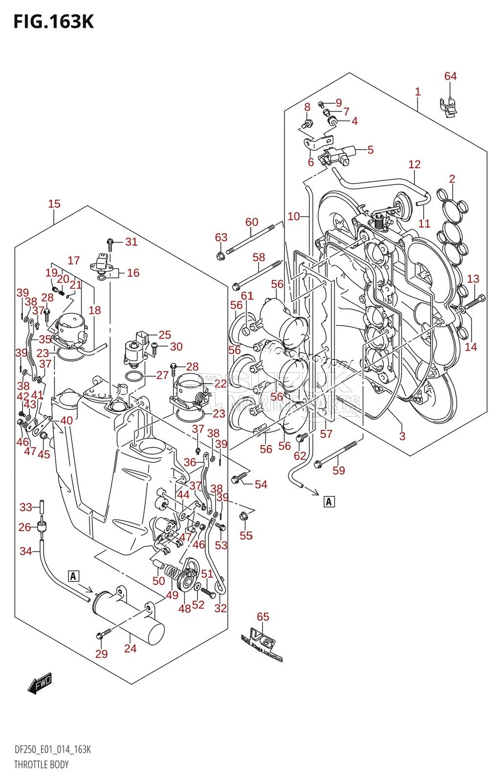 THROTTLE BODY (DF250T:E40)