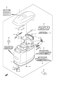 Outboard DF 250 drawing Engine Cover