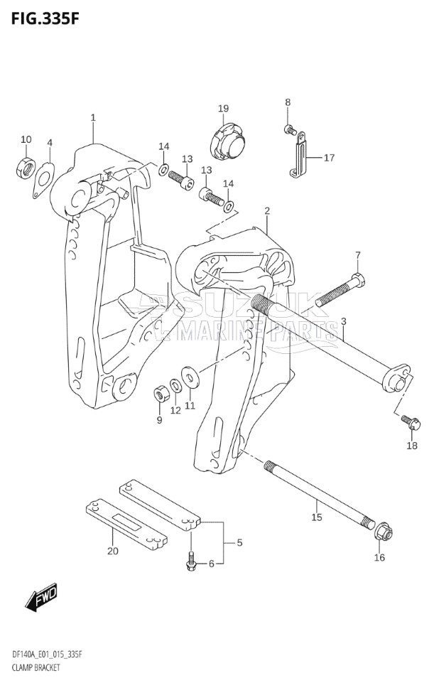 CLAMP BRACKET (DF140AT:E01)